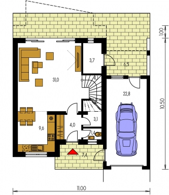 Floor plan of ground floor - CUBER 6